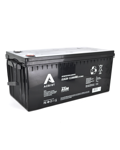 Аккумулятор ASBIST Super AGM ASAGM-122000M8, Black Case, 12V 200.0Ah ( 522 х 240 х 219 (224) ), 57kg Q1