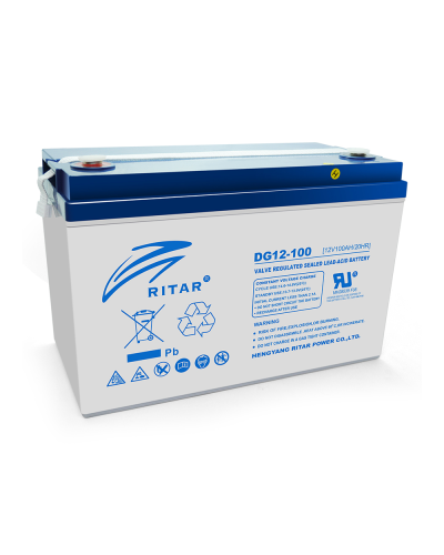 Аккумуляторная батарея GEL RITAR DG12-100, Gray Case, 12V 100.0Ah ( 328 х 172 х 215 (220) ), 30 kg Q1/36