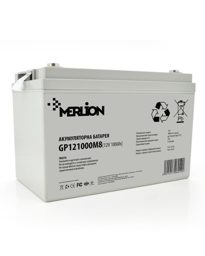 Аккумуляторная батарея MERLION AGM GP121000M8 12 V 100 Ah ( 329 x 172 x 218 ), 28.1 kg White Q36