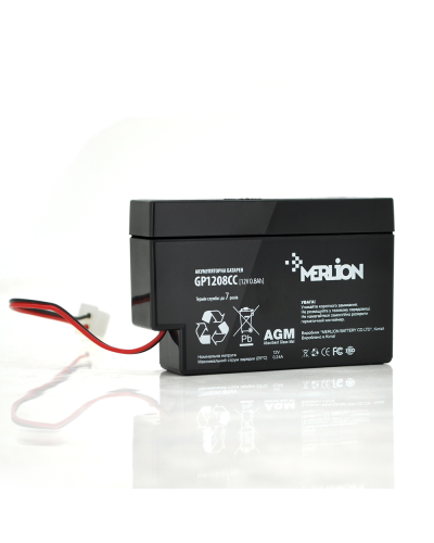 Аккумуляторная батарея MERLION AGM GP1208СС 12 V 0,8Ah ( 95 х 23 х 60 ), 0.32 kg Q40