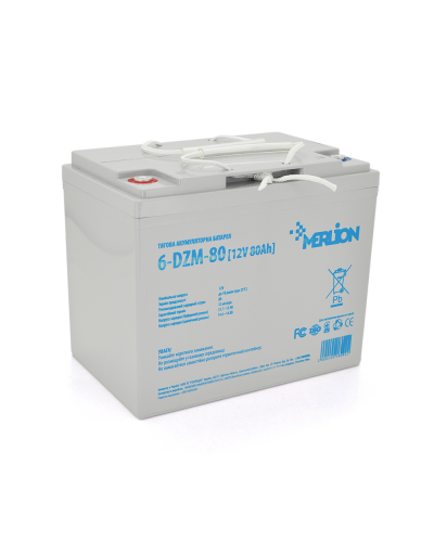 Тяговая аккумуляторная батарея AGM MERLION 6-DZM-80, 12V 80Ah ( 265 x 168 x 215) Q1