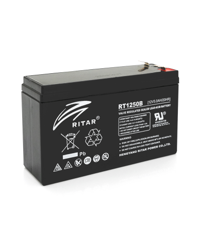 Аккумуляторная батарея AGM RITAR RT1250BL, Black Case, 12V 5.0Ah ( 150 х 50 х 93 ) Q10
