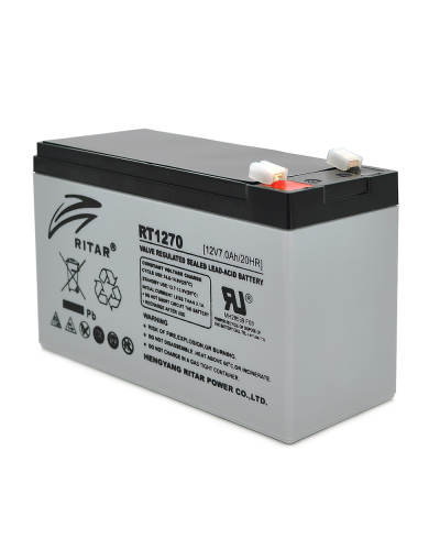 Аккумуляторная батарея AGM RITAR RT1270, Gray Case, 12V 7.0Ah ( 151 х 65 х 94 (100) ), 1.94 kg Q10