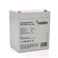 Аккумуляторная батарея MERLION AGM GP1245F1, 12V 4.5Ah ( 90 х 70 х 100 (105) ), 1.4 kg, Grey, Q10
