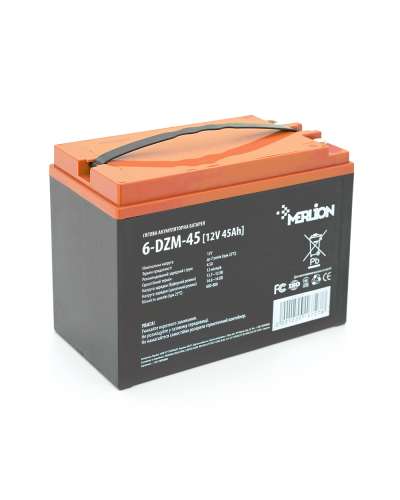 Тяговая аккумуляторная батарея AGM MERLION 6-DZM-45, 12V 45Ah M5 (223*121*175) Q2