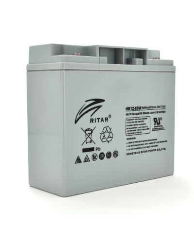 Аккумуляторная батарея AGM RITAR HR12-60W, Gray Case, 12V 17.0Ah ( 181 х 77 х 167 (167 ) 4.80 kg Q4