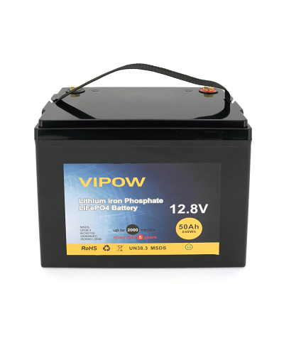 Аккумуляторная батарея Vipow LiFePO4 12,8V 50Ah со встроенной ВМS платой 40A, (229*138*208), 6kg Q2