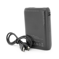 PowerBank GEAR 10000mAh PD22.5W Display, 1*Type-C, 2*USB-A + 1*microUSB, Total Output 5V-3A, Black