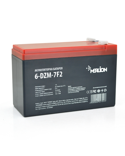 Тяговая аккумуляторная батарея AGM MERLION 6-DZM-7, 12V 7Ah F2, ( 150 x 65 x 95 (100), 2 kg