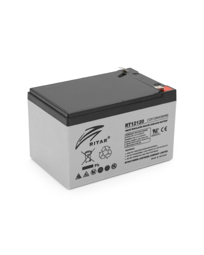 Аккумуляторная батарея AGM RITAR RT12120, Gray Case, 12V 12.0Ah (151х98х 95 (101) ), 3.25 kg Q4