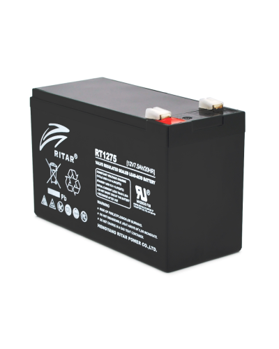 Аккумуляторная батарея AGM RITAR RT1275B, Black Case, 12V 7.5Ah ( 151 х 65 х 94 (100) ), 2.13 kg Q10