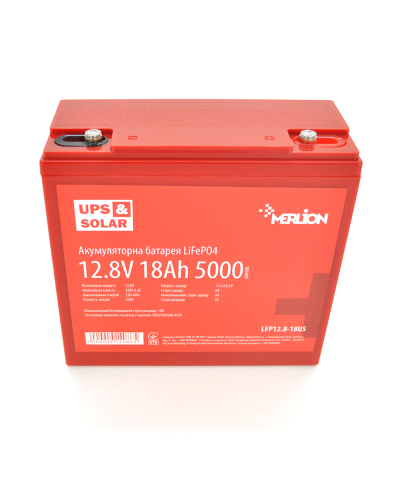 Литий-железо-фосфатный аккумулятор Merlion LiFePO4 12.8V 18AH (4S3P/BMS-20A), (179x75x167), 2,8kg for UPS, до 5000 циклов, Q6