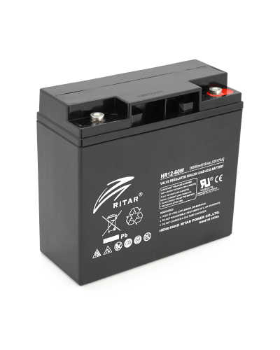 Аккумуляторная батарея AGM RITAR HR12-60W, Black Case, 12V 17.0Ah ( 181 х 77 х 167 (167 ) 4.80 kg Q4