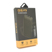 PowerBank GEAR 10000mAh 10W, Led indicator, 1*Type-C, 2*USB-A+1*micro-USB, Total Output 5V-2.1A, Black