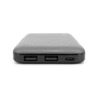 PowerBank GEAR 10000mAh 10W, Led indicator, 1*Type-C, 2*USB-A+1*micro-USB, Total Output 5V-2.1A, Black