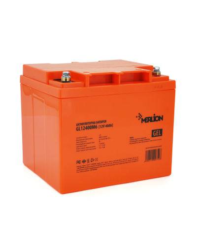 Аккумуляторная батарея MERLION GL12400M6 12 V 40 Ah (198 x 165 x 170 ), 12.1 kg Orange Q1/96