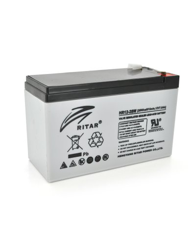 Аккумуляторная батарея AGM RITAR HR1228W, Gray Case, 12V 7.0Ah ( 151 х 65 х 94 (100 ) 2.17kg Q10420