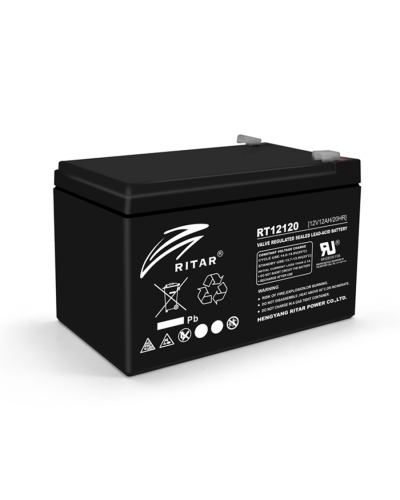 Аккумуляторная батарея AGM RITAR RT12120B, Black Case, 12V 12.0Ah (151х98х 95 (101) ), 3.3 kg Q4