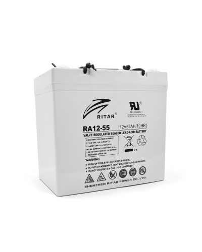 Аккумуляторная батарея AGM RITAR RA12-55, Gray Case, 12V 55.0Ah ( 229 x 138 x 211 (216) ) Q1