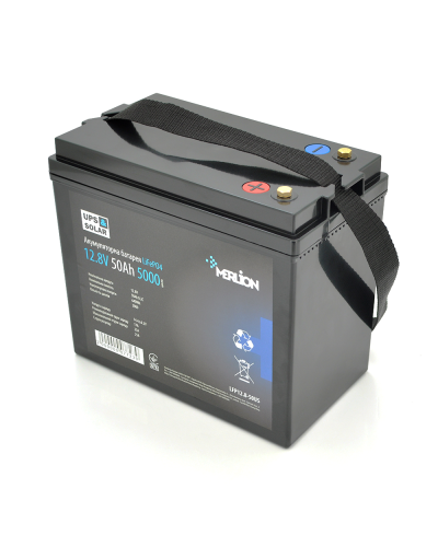 Литий-железо-фосфатный аккумулятор Merlion LiFePO4 12.8V 50AH (4S1P/BMS-50A), (229x138x205),6,5kg до 5000 циклов, Q2