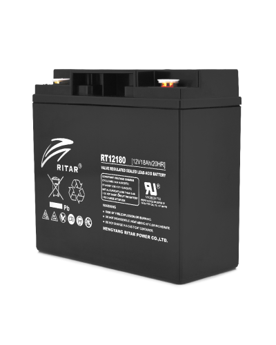 Аккумуляторная батарея AGM RITAR RT12180BM5, Black Case, 12V 18.0Ah (181х77х167 ) Q2