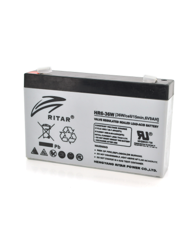 Аккумуляторная батарея AGM RITAR HR6-36W, Gray Case, 6V 9.0Ah ( 151 х 34 х 94 (100 ) 1.35kg Q10