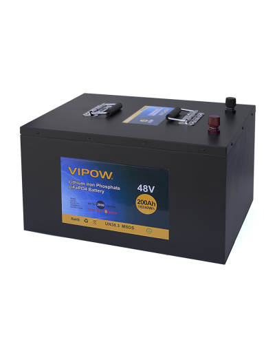Аккумуляторная батарея Vipow LiFePO4 51,2V 200Ah со встроенной ВМS платой 100A (520*400*300), 77kg