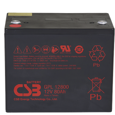 Аккумуляторная батарея CSB GPL12800, 12V 80Ah (261х168х210 (220), 25.6 kg