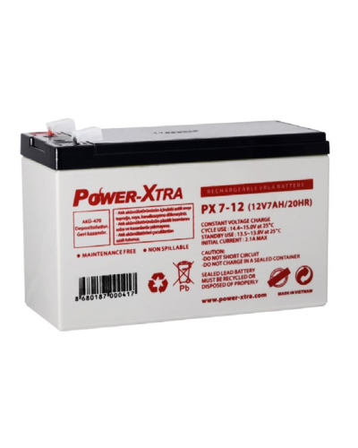 Аккумуляторная батарея AGM Power-Xtra PX7-12(28W), Gray Case, 12V 7.0Ah ( 151 х 65 х 94 (100) ) Q5