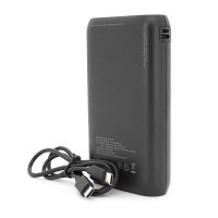 PowerBank GEAR 20000mAh PD22.5W Display, 1*Type-C, 2*USB-A + 1*micro USB, Total Output 5V-3A, Black