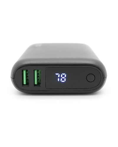 PowerBank GEAR 20000mAh PD22.5W Display, 1*Type-C, 2*USB-A + 1*micro USB, Total Output 5V-3A, Black