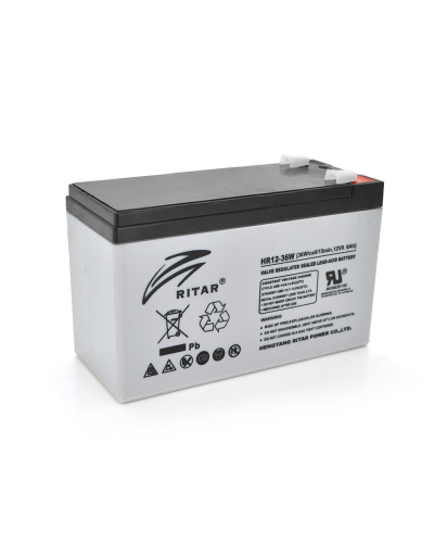 Аккумуляторная батарея AGM RITAR HR1236W, Gray Case, 12V 9.0Ah ( 151 х 65 х 94 (100 ) 2.60kg Q10
