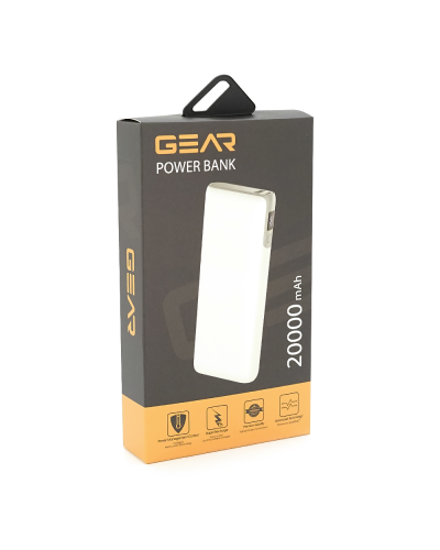 PowerBank GEAR 20000mAh PD70W Display, 1*Type-C, 1*USB-A, Total Output PD45W+5V-3A, Black