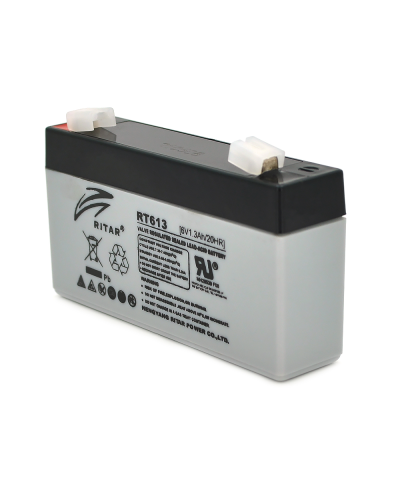 Аккумуляторная батарея AGM RITAR RT613, Gray Case, 6V 1.3Ah ( 97х24х 52 (58) ), 0.305 kg Q20