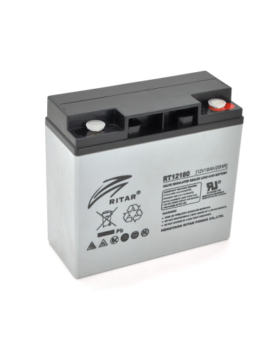Аккумуляторная батарея AGM RITAR RT12180, Gray Case, 12V 18.0Ah ( 181 х 77 х 167 ), 4.95kg Q4