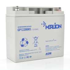 Аккумуляторная батарея MERLION AGM GP12200M5 12 V 20 Ah ( 181 x 76 x 166 (168) ), 5.4 kg Q4/192