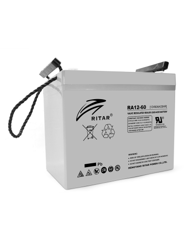 Аккумуляторная батарея AGM RITAR RA12-60, Gray Case, 12V 60.0Ah ( 260 x 169 x 211 (218) ) Q1