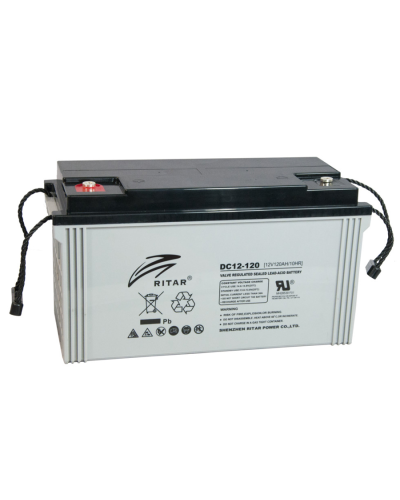 Аккумуляторная батарея AGM RITAR DC12-120, Gray Case, 12V 120Ah ( 407 x 177 x 225 ), 33.9 kg Q1/30