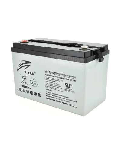 Аккумуляторная батарея AGM RITAR HR12380W, Gray Case, 12V 100.0Ah ( 328 х 172 х 215 (220 )) 30.50kg Q1/36