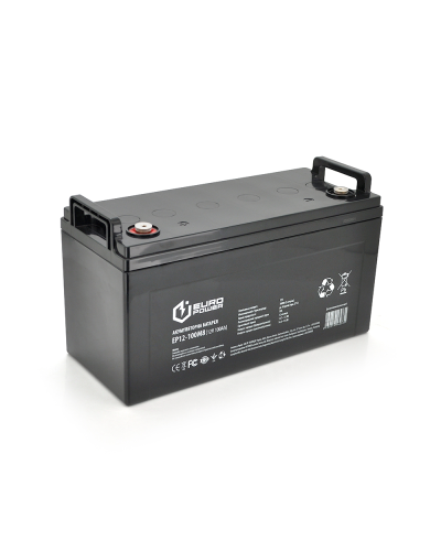 Аккумуляторная батарея EUROPOWER AGM EP12-100M8 12 V 100 Ah (329 х 172 х 218),26.4 kg Black Q1/36