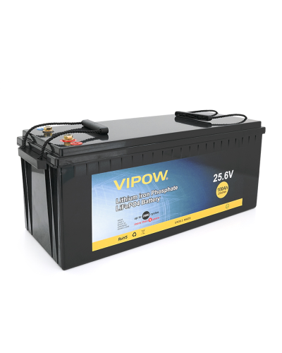 Аккумуляторная батарея Vipow LiFePO4 25,6V 100Ah со встроенной ВМS платой 80A (523*207*215), 19kg