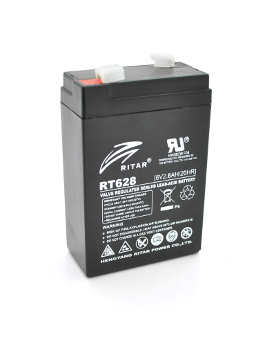Аккумуляторная батарея AGM RITAR RT628, Black Case, 6V 2.8Ah ( 66х34х 97 (103 ) ), 0.57 kg Q25
