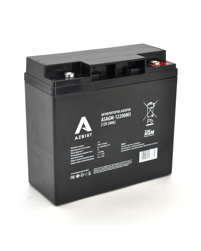 Аккумулятор ASBIST Super AGM ASAGM-12200M5, Black Case, 12V 20.0Ah (181 х 77 х 167 ), 5,4kg Q4