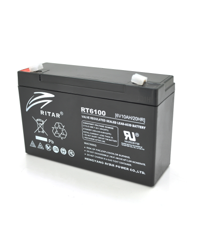 Аккумуляторная батарея AGM RITAR RT6100, Black Case, 6V 10Ah ( 150 х 50 х 93 (99) ), 1.58 kg Q10