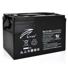 Аккумуляторная батарея CARBON RITAR DC12-100C, Black Case, 12V 100.0Ah, 2000-5000 циклов, до 15 лет срок службы, (355*250*260), 29 kg Q1