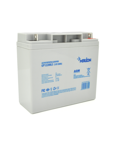 Аккумуляторная батарея MERLION AGM GP12200L5 12 V 20 Ah ( 181 x 76 x 166 (168) ), 5,4 kg, Grey, Q4/192