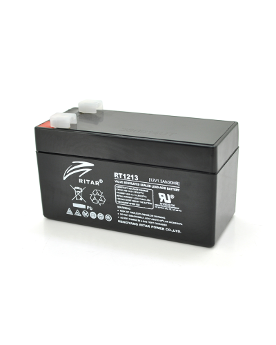 Аккумуляторная батарея AGM RITAR RT1213, Black Case, 12V 1.3Ah ( 98 х 44 х 53 (59) ), 0.9kg Q20
