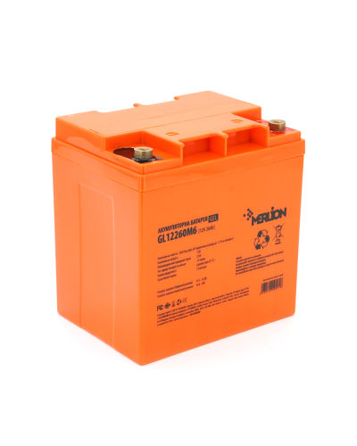 Аккумуляторная батарея MERLION GL12260M6 12 V 26 Ah (165 х 125 х173 ), 7.55 kg Orange Q1/128