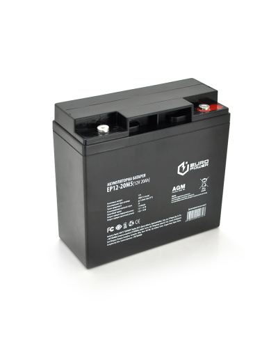 Аккумуляторная батарея EUROPOWER AGM EP12-20M5 12 V 20Ah ( 181 x 76 x 166 (168) ),5 kg Black Q4/192