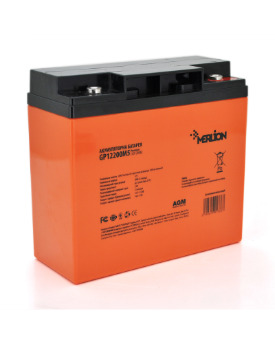Аккумуляторная батарея MERLION AGM GP12200M5 PREMIUM 12 V 20 Ah ( 180 x 78 x 165 (168) ), 5.34 kg Orange Q4/192
